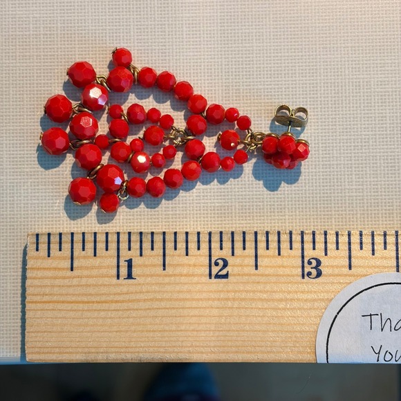 J.Crew Red Chandelier Statement Earrings - Picture 4 of 4